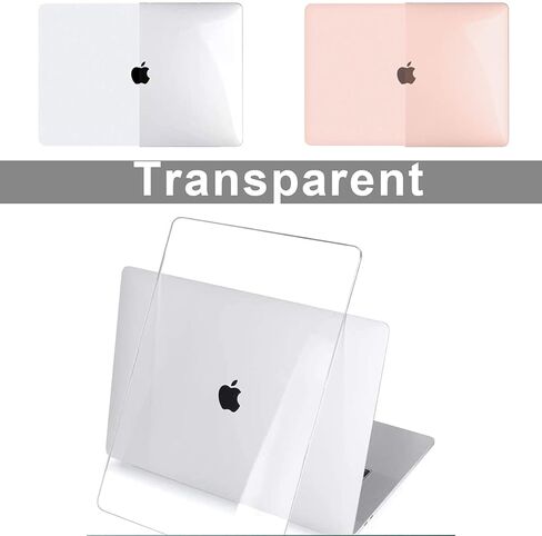 B BELK متوافق مع حافظة MacBook Air 13 بوصة، حافظة MacBook Air M1 2021 2020 2019 2018 موديل A2337 A2179 A1932 مع معرف اللمس، غطاء صلب من البلاستيك الشفاف للكمبيوتر المحمول + 2 غطاء لوحة مفاتيح + واقي شاشة in Kuwait