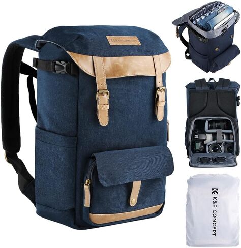 K&F Concept Camera Backpacks for Photographers Travel Bag for Tripod Camera Lence Accessory with laptop compartment and Rain Cover Waterproof Multi-Functional Camera Bags for Dslr Cameras Black in Kuwait