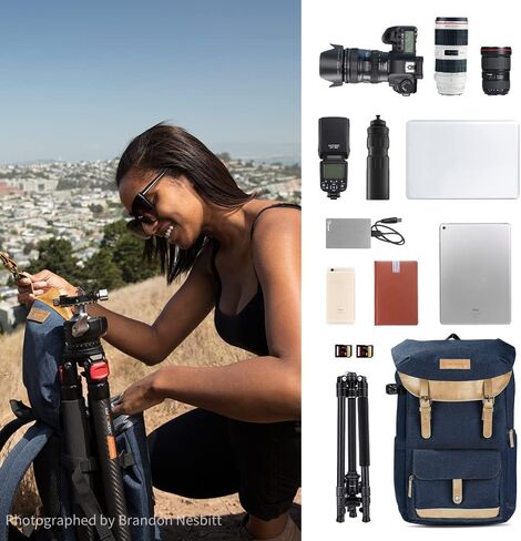 K&F Concept Camera Backpacks for Photographers Travel Bag for Tripod Camera Lence Accessory with laptop compartment and Rain Cover Waterproof Multi-Functional Camera Bags for Dslr Cameras Black in Kuwait