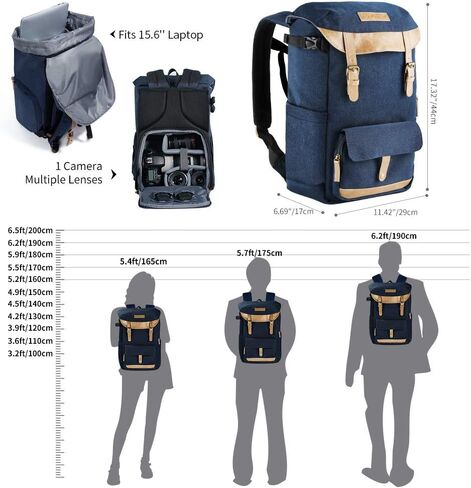 K&F Concept Camera Backpacks for Photographers Travel Bag for Tripod Camera Lence Accessory with laptop compartment and Rain Cover Waterproof Multi-Functional Camera Bags for Dslr Cameras Black in Kuwait
