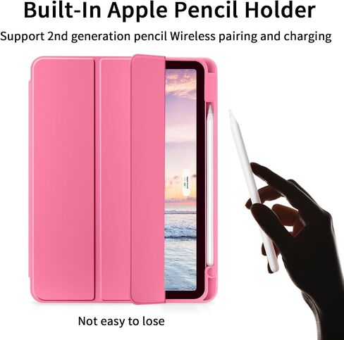 LovRug for iPad Air 11 Inch Case (M2) 2024, iPad Air 5th Generation Case 2022/iPad Air Case 4th Generation 2020 10.9 Inch with Pencil Holder, Soft TPU Back Smart Protective Cover Case(Black) in Kuwait