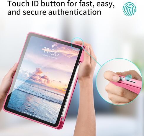 LovRug for iPad Air 11 Inch Case (M2) 2024, iPad Air 5th Generation Case 2022/iPad Air Case 4th Generation 2020 10.9 Inch with Pencil Holder, Soft TPU Back Smart Protective Cover Case(Black) in Kuwait