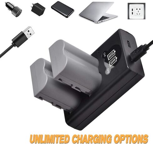 EN-EL3e, Pickle Power 2 x 1900mAh EN-EL3a, EN-EL3 Batteries and LED Dual USB Charger Compatible with Nikon D50, D70, D70s, D80, D90, D100, D200, D300, D300S, D700 D900 Digital Cameras in Saudi Arabia