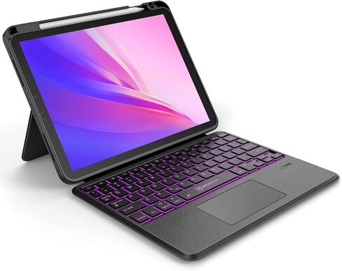 MicroPack iPad Pro 11 inch Case with Keyboard (11-inch, 2022) – Trackpad & 11 Colors Backlit & Kickstand – Slim & Light Detachable Keyboard for iPad Pro 11"& iPad Air 5th / 4th Gen 10.9"– 11 inch in Kuwait