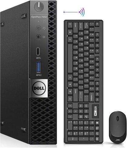 Dell Mini PC OptiPlex 7050 أجهزة كمبيوتر صغيرة، Intel i5-7500 3.4 جيجا هرتز، 32 جيجا DDR4 Ram جديد 512 جيجا M.2 NVMe SSD، AX200 مدمج WiFi 6 Bluetooth 5.2، HDMI، سطح المكتب المجدد، Windows 10 Pro (متجدد) in Saudi Arabia