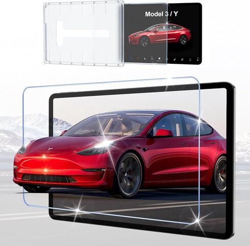 واقي شاشة Tesla Model Y 2023 Tesla Model 3 واقي شاشة مركزي من الزجاج المقوى عالي الألومنيوم المقوى، ملحقات مجموعة المعايرة التلقائية، سهل الاستخدام، تغطية كاملة، صلابة 9 ساعات. FUGTBLESS... in Kuwait