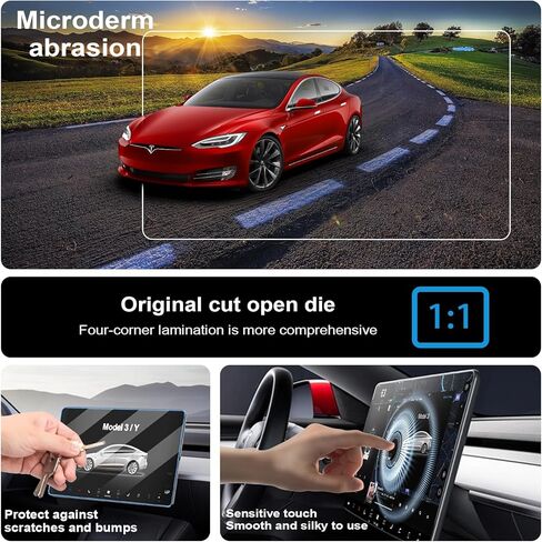 واقي شاشة Tesla Model Y 2023 Tesla Model 3 واقي شاشة مركزي من الزجاج المقوى عالي الألومنيوم المقوى، ملحقات مجموعة المعايرة التلقائية، سهل الاستخدام، تغطية كاملة، صلابة 9 ساعات. FUGTBLESS... in Kuwait