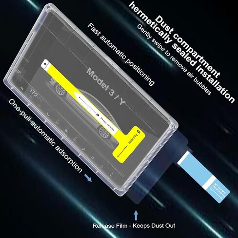 واقي شاشة Tesla Model Y 2023 Tesla Model 3 واقي شاشة مركزي من الزجاج المقوى عالي الألومنيوم المقوى، ملحقات مجموعة المعايرة التلقائية، سهل الاستخدام، تغطية كاملة، صلابة 9 ساعات. FUGTBLESS... in Kuwait