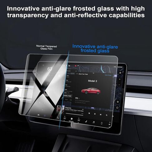 واقي شاشة Tesla Model Y 2023 Tesla Model 3 واقي شاشة مركزي من الزجاج المقوى عالي الألومنيوم المقوى، ملحقات مجموعة المعايرة التلقائية، سهل الاستخدام، تغطية كاملة، صلابة 9 ساعات. FUGTBLESS... in Kuwait