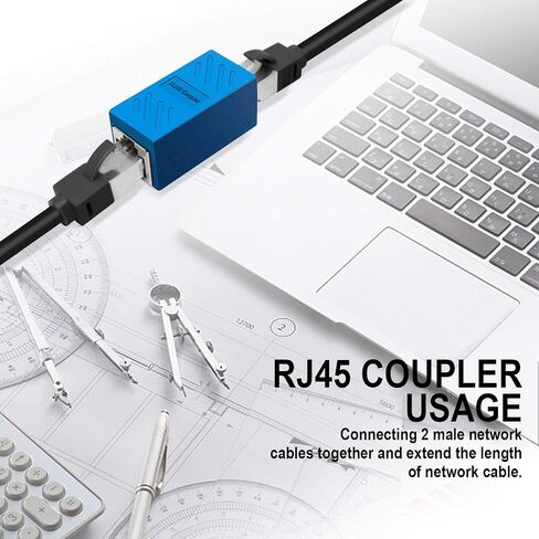 Azduou RJ45 Inline Coupler,RJ45 Coupler, Network Coupler, for Cat7/Cat6/Cat5e/cat5 Ethernet Cable Extender Connector - Female to Female, Black 20 Pack in Kuwait