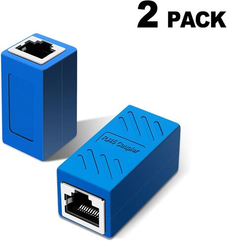 Azduou RJ45 Inline Coupler,RJ45 Coupler, Network Coupler, for Cat7/Cat6/Cat5e/cat5 Ethernet Cable Extender Connector - Female to Female, Black 20 Pack in Kuwait