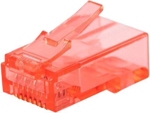 قابس Monoprice 8P8C RJ45 مع حشوات لكابل إيثرنت صلب Cat6 - أبيض (100 قطعة/العبوة) اتصالات مطلية بالذهب in Kuwait