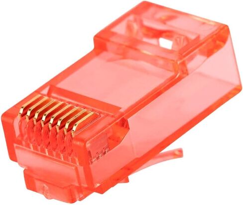 قابس Monoprice 8P8C RJ45 مع حشوات لكابل إيثرنت صلب Cat6 - أبيض (100 قطعة/العبوة) اتصالات مطلية بالذهب in Kuwait