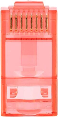 قابس Monoprice 8P8C RJ45 مع حشوات لكابل إيثرنت صلب Cat6 - أبيض (100 قطعة/العبوة) اتصالات مطلية بالذهب in Kuwait