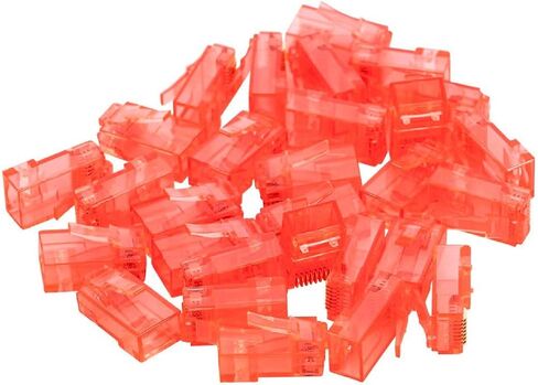 قابس Monoprice 8P8C RJ45 مع حشوات لكابل إيثرنت صلب Cat6 - أبيض (100 قطعة/العبوة) اتصالات مطلية بالذهب in Kuwait