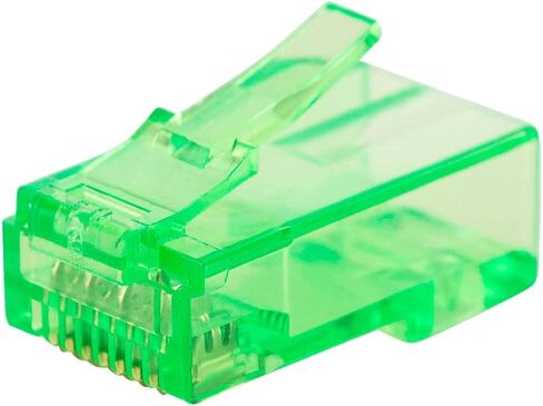 قابس Monoprice 8P8C RJ45 مع حشوات لكابل إيثرنت صلب Cat6 - أبيض (100 قطعة/العبوة) اتصالات مطلية بالذهب in Kuwait