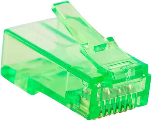 قابس Monoprice 8P8C RJ45 مع حشوات لكابل إيثرنت صلب Cat6 - أبيض (100 قطعة/العبوة) اتصالات مطلية بالذهب in Kuwait