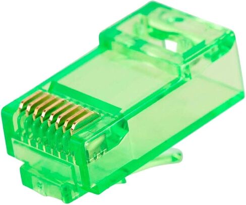 قابس Monoprice 8P8C RJ45 مع حشوات لكابل إيثرنت صلب Cat6 - أبيض (100 قطعة/العبوة) اتصالات مطلية بالذهب in Kuwait