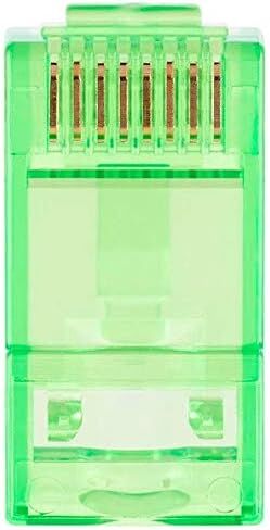 قابس Monoprice 8P8C RJ45 مع حشوات لكابل إيثرنت صلب Cat6 - أبيض (100 قطعة/العبوة) اتصالات مطلية بالذهب in Kuwait