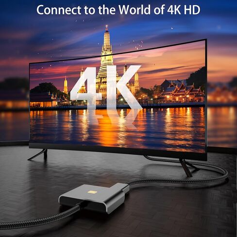 USB C to Dual HDMI Adapter 4K@60hz, HDMI Splitter for Dual Monitors, Dual HDMI Adapter for 2 Monitors, Compatible with Thunderbolt 3/4, MacBook Pro/Air, Dell XPS, Samsung Galaxy and More in Kuwait