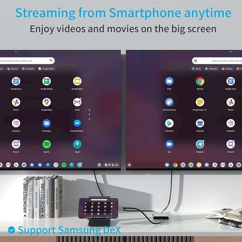 USB C to Dual HDMI Adapter 4K@60hz, HDMI Splitter for Dual Monitors, Dual HDMI Adapter for 2 Monitors, Compatible with Thunderbolt 3/4, MacBook Pro/Air, Dell XPS, Samsung Galaxy and More in Kuwait