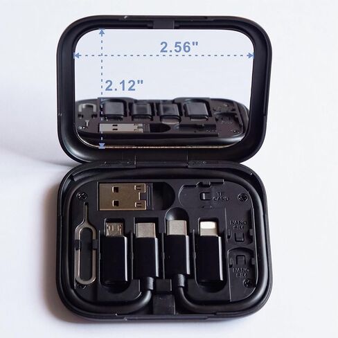 كابل بطاقة كابل USB C إلى C للشحن/نقل البيانات مع 3 موصلات، محول من النوع C إلى USB A/Micro USB/Light 8P متوافق مع أجهزة iOS/Micro USB وأجهزة Type-C in Kuwait
