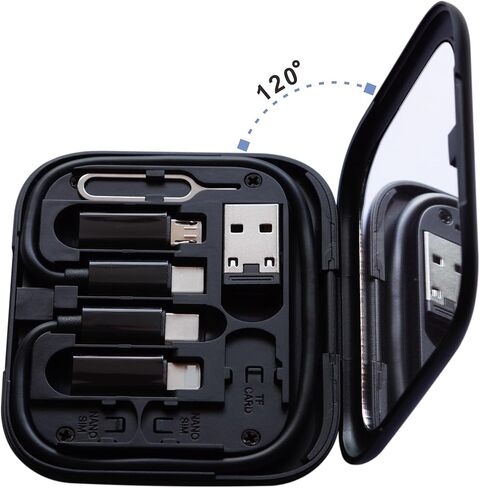 كابل بطاقة كابل USB C إلى C للشحن/نقل البيانات مع 3 موصلات، محول من النوع C إلى USB A/Micro USB/Light 8P متوافق مع أجهزة iOS/Micro USB وأجهزة Type-C in Kuwait