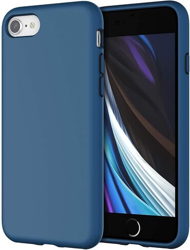 حافظة JETech من السيليكون لهاتف iPhone SE 3/2 (إصدار 2022/2020)، وiPhone 8 وiPhone 7، مقاس 4.7 بوصة، حافظة حماية لكامل الجسم ذات ملمس حريري ناعم، غطاء مقاوم للصدمات مع بطانة من الألياف الدقيقة (أسود) in Kuwait