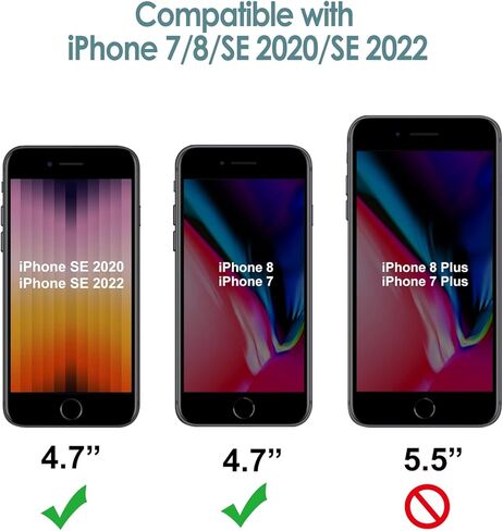 حافظة JETech من السيليكون لهاتف iPhone SE 3/2 (إصدار 2022/2020)، وiPhone 8 وiPhone 7، مقاس 4.7 بوصة، حافظة حماية لكامل الجسم ذات ملمس حريري ناعم، غطاء مقاوم للصدمات مع بطانة من الألياف الدقيقة (أسود) in Kuwait