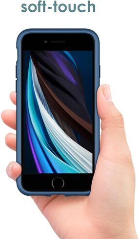 حافظة JETech من السيليكون لهاتف iPhone SE 3/2 (إصدار 2022/2020)، وiPhone 8 وiPhone 7، مقاس 4.7 بوصة، حافظة حماية لكامل الجسم ذات ملمس حريري ناعم، غطاء مقاوم للصدمات مع بطانة من الألياف الدقيقة (أسود) in Kuwait