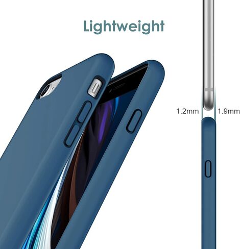 حافظة JETech من السيليكون لهاتف iPhone SE 3/2 (إصدار 2022/2020)، وiPhone 8 وiPhone 7، مقاس 4.7 بوصة، حافظة حماية لكامل الجسم ذات ملمس حريري ناعم، غطاء مقاوم للصدمات مع بطانة من الألياف الدقيقة (أسود) in Kuwait