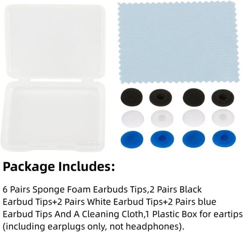 6 Pairs Foam Ear Pads Cushion Earpads Pillow Sponge Earmuff Cover Cups Compatible with 13mm-18mm Earpiece Headphone Two Way Radio Walkie Talkie Earpiece（Black） in Kuwait