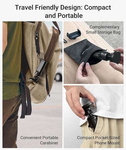 حامل هاتف مغناطيسي 2 في 1 من Syntech مزود بمشبك، حامل هاتف عالمي أثناء الطيران بدون استخدام اليدين مع دوران مزدوج متعدد الاتجاهات 360 درجة، ملحق أساسيات السفر للطيران in Kuwait