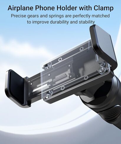 حامل هاتف مغناطيسي 2 في 1 من Syntech مزود بمشبك، حامل هاتف عالمي أثناء الطيران بدون استخدام اليدين مع دوران مزدوج متعدد الاتجاهات 360 درجة، ملحق أساسيات السفر للطيران in Kuwait