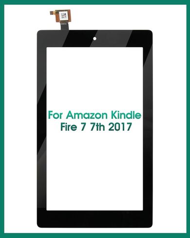 لجهاز Amazon Kindle Fire 7 (إصدار الجيل السابع 2017 SR043KL) جزء بديل لمحول رقمي لشاشة تعمل باللمس مع لاصق، بدون شاشة LCD، بدون تعليمات (ليس للجيل الخامس، إصدار 2015 و7 للأطفال) in Saudi Arabia