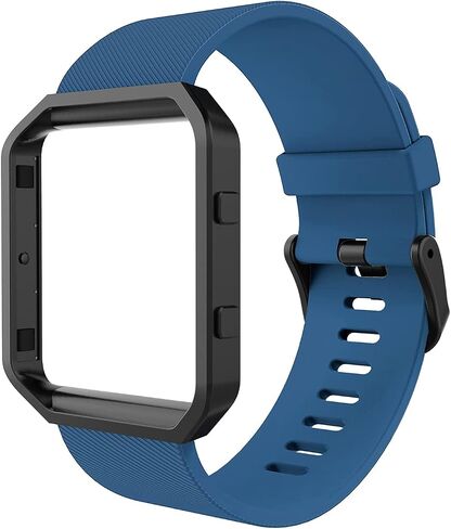 Simpeak Sport Band Compatible with Fitbit Blaze Smartwatch Sport Fitness, Silicone Wrist Band with Meatl Frame Replacement for Fitbit Blaze Men Women in Kuwait