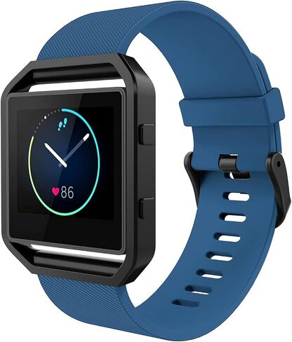 Simpeak Sport Band Compatible with Fitbit Blaze Smartwatch Sport Fitness, Silicone Wrist Band with Meatl Frame Replacement for Fitbit Blaze Men Women in Kuwait
