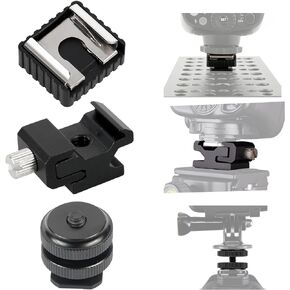 NKSRCP 1/4 Inch Hot Shoe Mount Adapter and 1/4"-20 Screw Thread Cold Shoe Flash Stand Adapter for DSLR Camera Rig, Camera Flash Shoe Mounts for Tripod in Kuwait