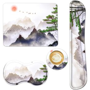 AIMSA Mouse Pad with Wrist Rest Support, Keyboard Wrist Rest Set, Ergonomic Memory Foam Mousepad for Computer Keyboard, Easy Typing and Pain Relief, Apricot in Saudi Arabia