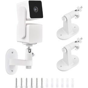 2 حزمة حامل تثبيت على الحائط لـ Wyze Cam Pan V3، Wyze Cam Pan V2، Wyze Cam V3، Wyze Cam Outdoor، 360 درجة دوارة + 90 درجة إمالة قوس جدار قابل للتعديل لنظام الكاميرا الداخلي Wyze مع زاوية رؤية أفضل in Kuwait