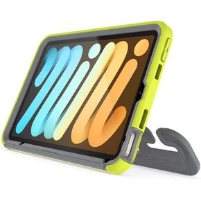 حافظة OtterBox iPad Mini (الجيل السادس) EasyGrab للأطفال، واقي شاشة مدمج، حامل مرن، حامل في السيارة، حماية من السقوط والصدمات - أخضر مريخي