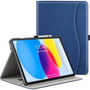 ZtotopCases for iPad 10th Generation Case 10.9 Inch 2022(A2696/A2757/A2777), Premium PU Leather Business Folio Stand Cover with Slot, Auto Wake/Sleep, Multi-Angles for iPad 10th Gen 10.9" Case, Black