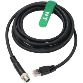 HangTon M12 8 Pin X Coded RJ45 Cat 6A Ethernet Network Cable for Matrix Cognex Basler Industrial Camera Sensor High Flex Shielded PVC 1M in Kuwait