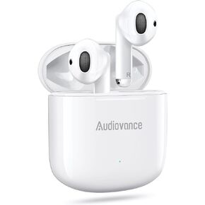 سماعات أذن بلوتوث لاسلكية من أوديفانس ناتشر 301 لهواتف iPhone وAndroid، صوت ممتاز، مكالمات واضحة، ملاءمة مريحة، شحن لاسلكي، وسائد أذن مثالية للعمل واليومي (أبيض) in Kuwait