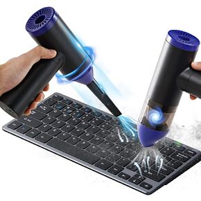 جلينيتيفاي منفضة الهواء المضغوط، 90000 دورة في الدقيقة منفاخ هواء كهربائي ومكنسة كهربائية قابلة لإعادة الاستخدام، 8000 مللي أمبير في الساعة مكنسة كهربائية محمولة للسيارة - مجموعة تنظيف لوحة مفاتيح الكمبيوتر in Kuwait