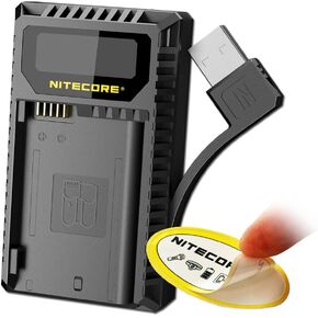 Nitecore UNK2 شاحن بطارية كاميرا رقمية USB مزدوج المنفذ لبطاريات نيكون EN-EL15، ملصق Nitecore in Kuwait