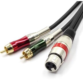 XLR Female to 2 x Phono RCA Plug Adapter Y Splitter Patch Cable, XLR Female 3 Pin to Dual RCA Male Plug Stereo Audio Cable Connector(1.5 M/5FT) in Saudi Arabia