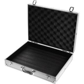 SUPVOX Aluminum Hard Case Briefcase Box Lockable Flight Case Portable Carrying Case Container for Test Instruments Cameras Tools Mechanical Garage Black