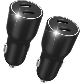 محول شاحن سيارة USB C مزدوج 45 وات، محول ولاعة سجائر USB من النوع C شاحن سريع PD3.0 منفذ سيارة شاحن هاتف USB C cargador de carro لهاتف iPhone 15/14/13 Pro Max وiPad Pro وSamsung Galaxy S22/S21 in Kuwait