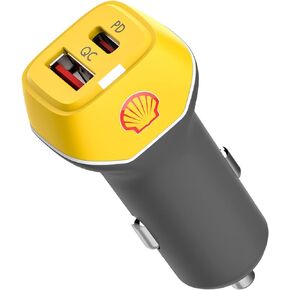Shell Dual USB C Car Charger 38W Mini Quick USB Power Adapter, 20W PD USB C + 18W QC USB A Fast Charging for iPhone 12/Pro/Max/Mini/Magnet Snap, iPad Air/Mini, Android, and More. in Kuwait